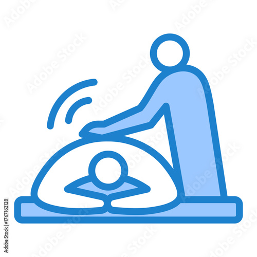 Swedish Massage Icon - Blue Style