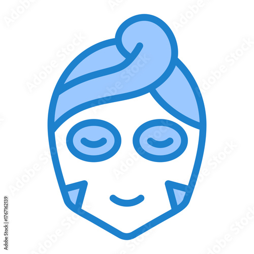 Facial Mask Icon - Blue Style