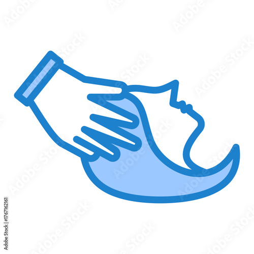 Scalp Massage Icon - Blue Style