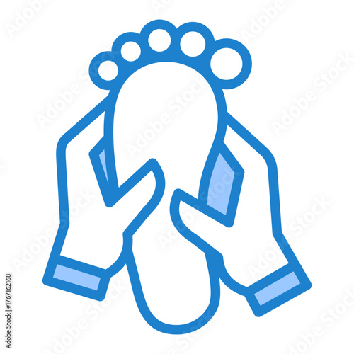 Foot Massage Icon - Blue Style