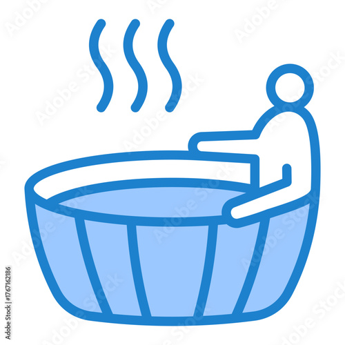 Hot Tub Icon - Blue Style