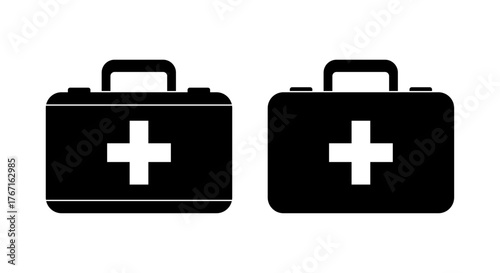 Minimal First Aid Kit Icon — Medical Case Vector, Healthcare Emergency Symbol