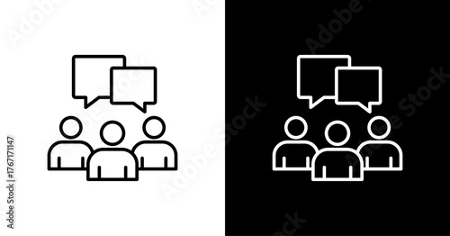 Group Interaction White Icon Set Design