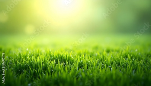 Bright Green Grass Wallpaper with Realistic Outdoor Lighting