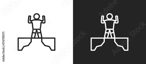 Determination Icon In Black And White Line Style