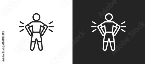 Confidence Icon In Black And White Line Style