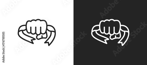 Never Give Up Icon In Black And White Line Style
