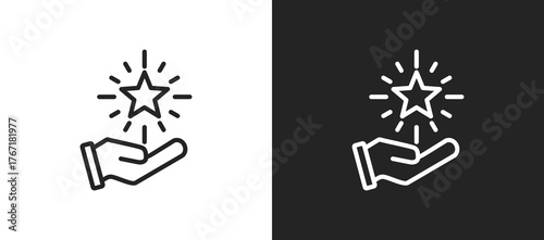 Excellence Icon In Black And White Line Style