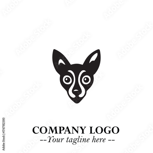 Loyal Head of Dog Logo Symbol in Black on White Background with Modern Minimalist Design
