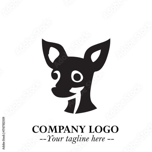 Loyal Head of Dog Logo Symbol in Black on White Background with Modern Minimalist Design