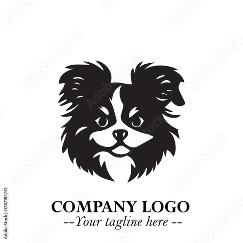 Loyal Head of Dog Logo Symbol in Black on White Background with Modern Minimalist Design