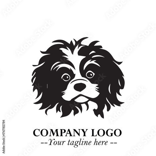 Loyal Head of Dog Logo Symbol in Black on White Background with Modern Minimalist Design