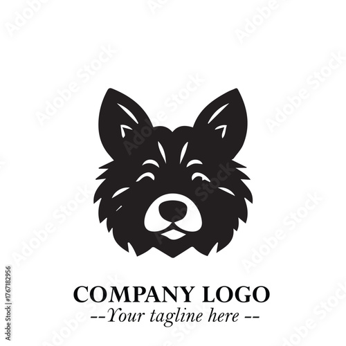 Loyal Head of Dog Logo Symbol in Black on White Background with Modern Minimalist Design