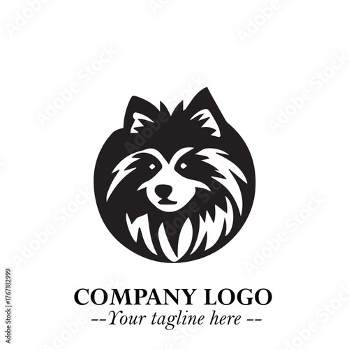 Loyal Head of Dog Logo Symbol in Black on White Background with Modern Minimalist Design