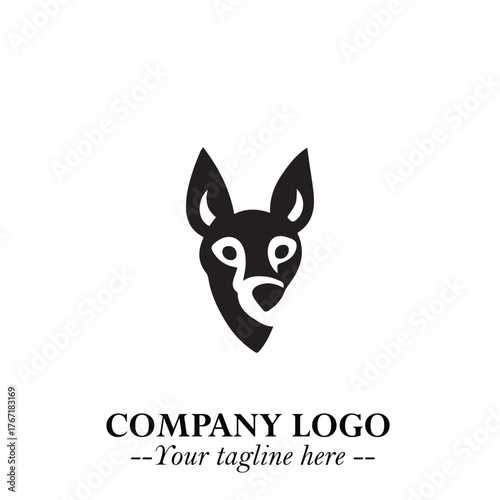 Loyal Head of Dog Logo Symbol in Black on White Background with Modern Minimalist Design