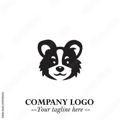 Loyal Head of Dog Logo Symbol in Black on White Background with Modern Minimalist Design