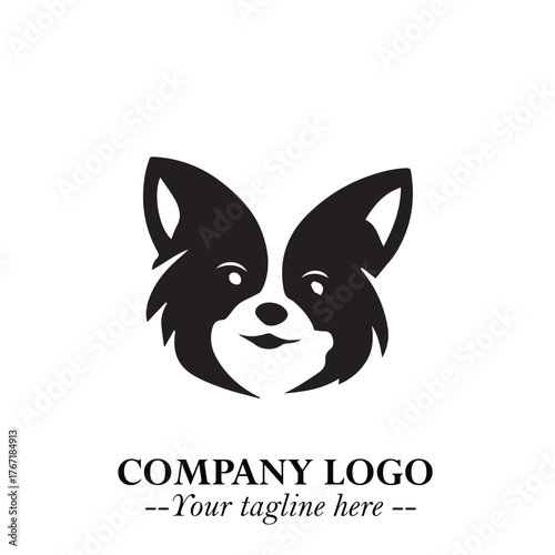 Loyal Head of Dog Logo Symbol in Black on White Background with Modern Minimalist Design