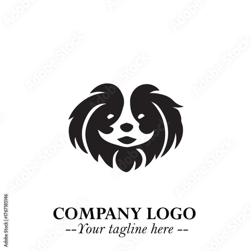 Loyal Head of Dog Logo Symbol in Black on White Background with Modern Minimalist Design