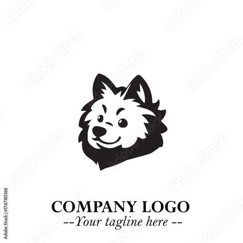 Loyal Head of Dog Logo Symbol in Black on White Background with Modern Minimalist Design