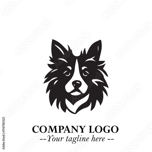 Loyal Head of Dog Logo Symbol in Black on White Background with Modern Minimalist Design