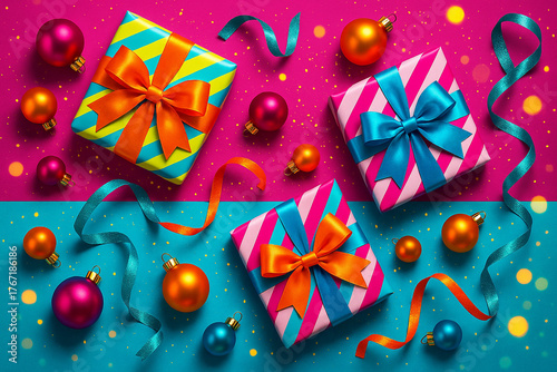 Color Pop Christmas background