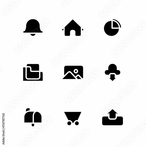 Black and white Icon Multi-Style Vector Illustration
