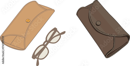 Vintage leather glasses cases and spectacles for eye protection and style