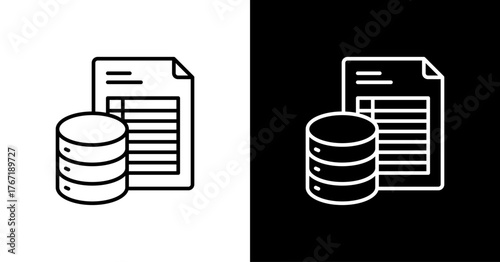 Data Table White Icon Set Design