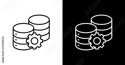 Dataset White Icon Set Design