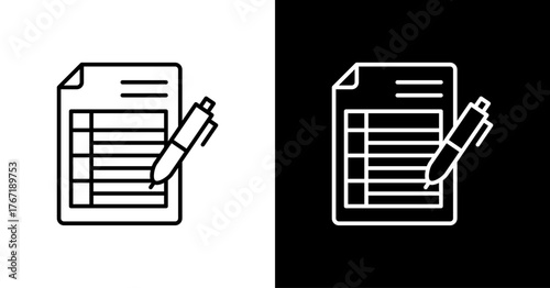 Data Column White Icon Set Design