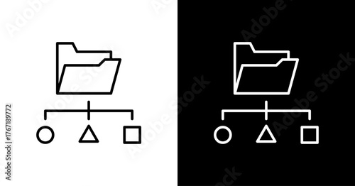 Data Classification White Icon Set Design