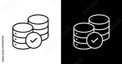 Verified Dataset White Icon Set Design