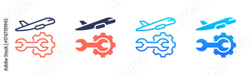 Aircraft Maintenance Icon Pack In Multiple Styles