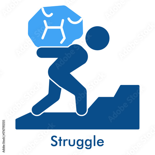 Struggle Icon in Duotone Style. Vector Illustration for Motivation, Effort, and Success Concept