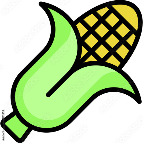 corn icon illustration design with filled outline