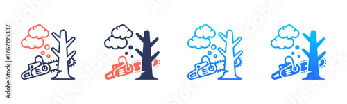 Deforestation Pollution Icon Pack In Multiple Styles