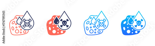 Heavy Metal Contamination Icon Pack In Multiple Styles