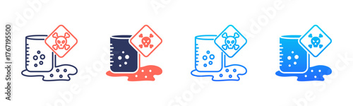 Chemical Spill Icon Pack In Multiple Styles