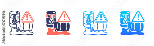 Toxic Waste Barrel Icon Pack In Multiple Styles
