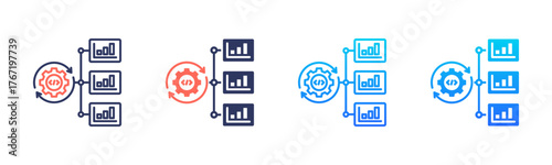 Pipeline Graph Icon Pack In Multiple Styles