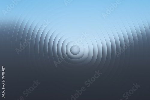 Illustration of concentric circles and ripples creating a wavelike pattern with a gradient of blue and gray, evoking a sense of calm and depth