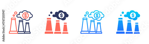 Carbon Emission Icon Pack In Multiple Styles