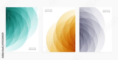 set of trendy gradient color poster for social media post