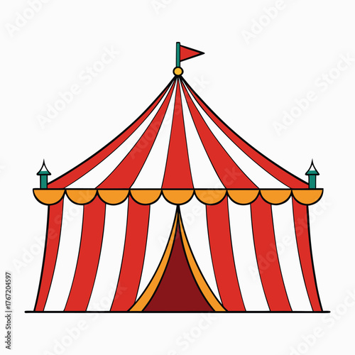 A vibrant advertising poster featuring a grand circus big top and colorful banner, inviting audiences to an exciting show filled with fun, laughter, and dazzling performances.
