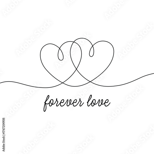 Eternal love design with intertwined hearts representing commitment and unending affection in a minimalist style emphasizing simplicity and connection