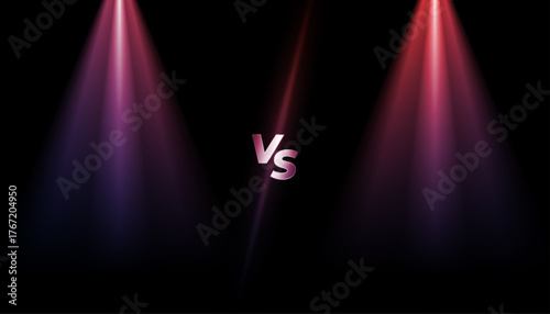 duel product comparison versus banner with spot light effect