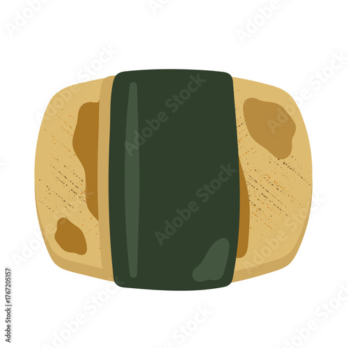 海苔を巻いたしょうゆ餅　イラスト
