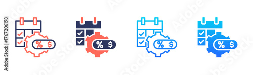 Tax Planning Icon Pack In Multiple Styles