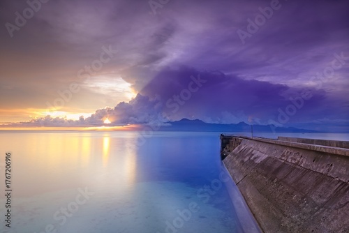 sunset over the Ocean