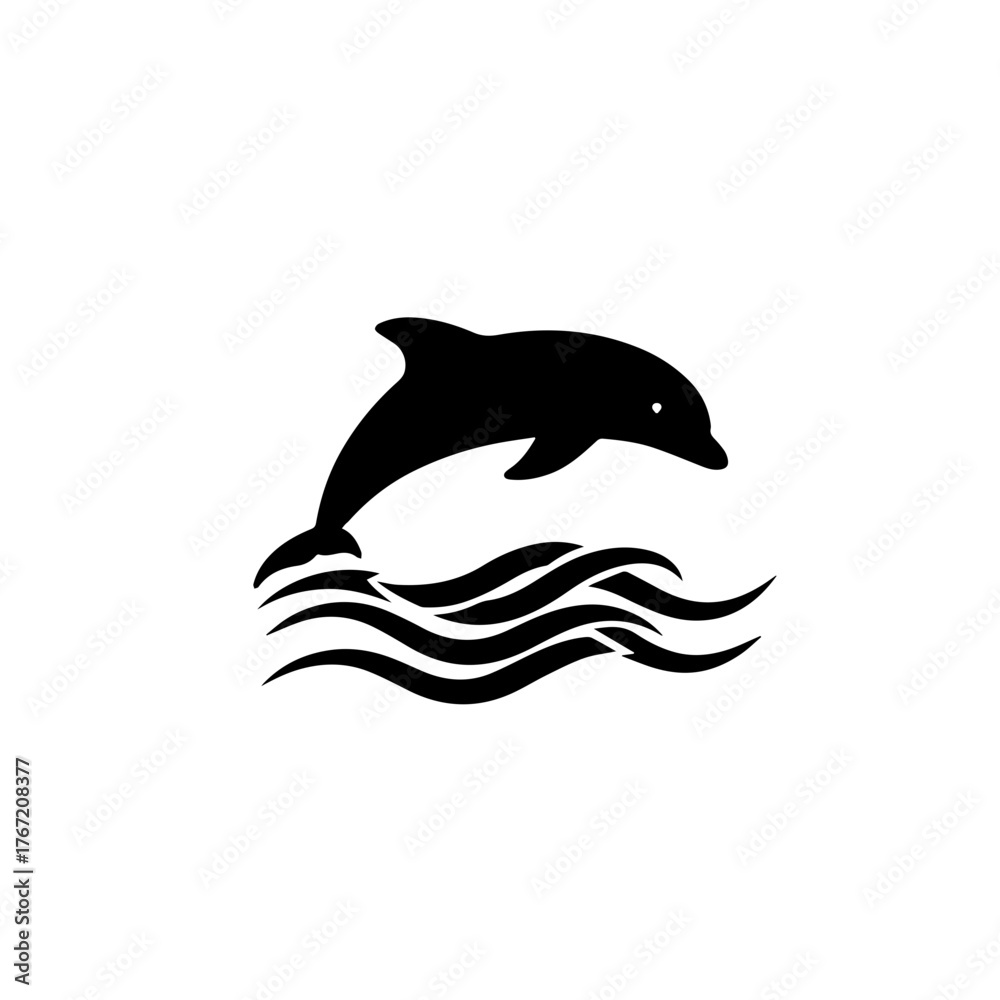 Obraz premium Dolphin Jumping Icon